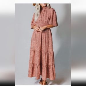 Mock neck floral dress